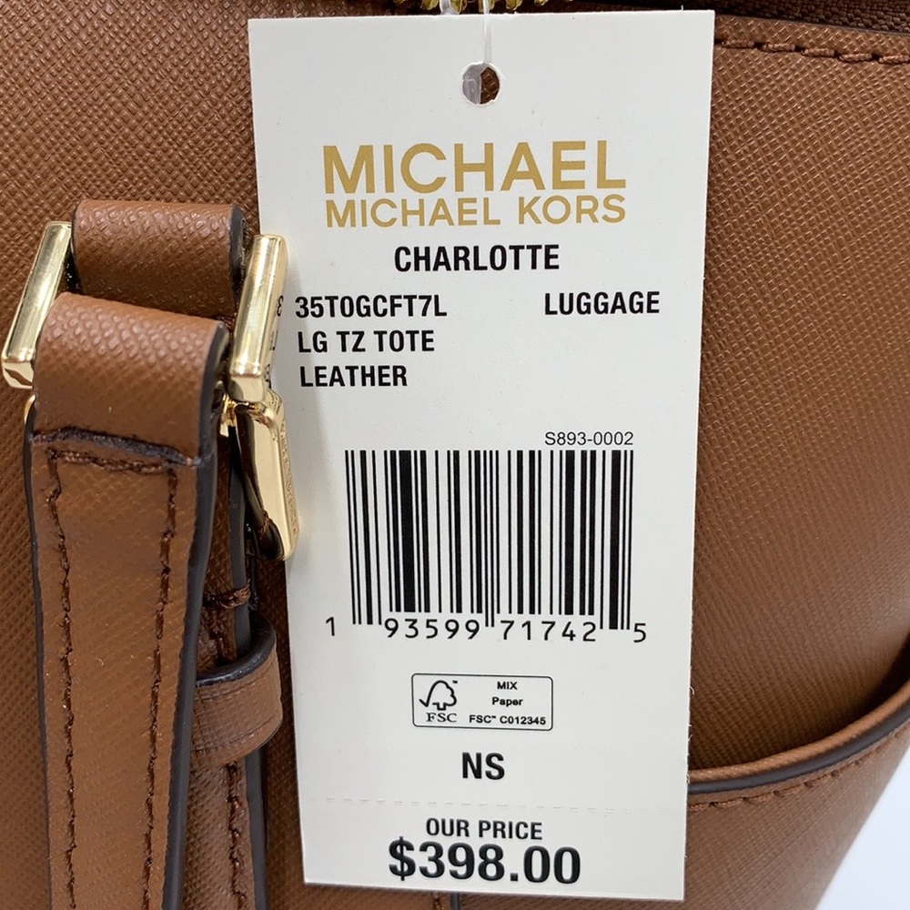 MICHAEL KORS Charlotte Large Leather Top-Zip Tote - Picture 4 of 16